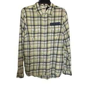 Harley-Davidson Motors women's Medium Plaid Graphic long sleeve button up shirt